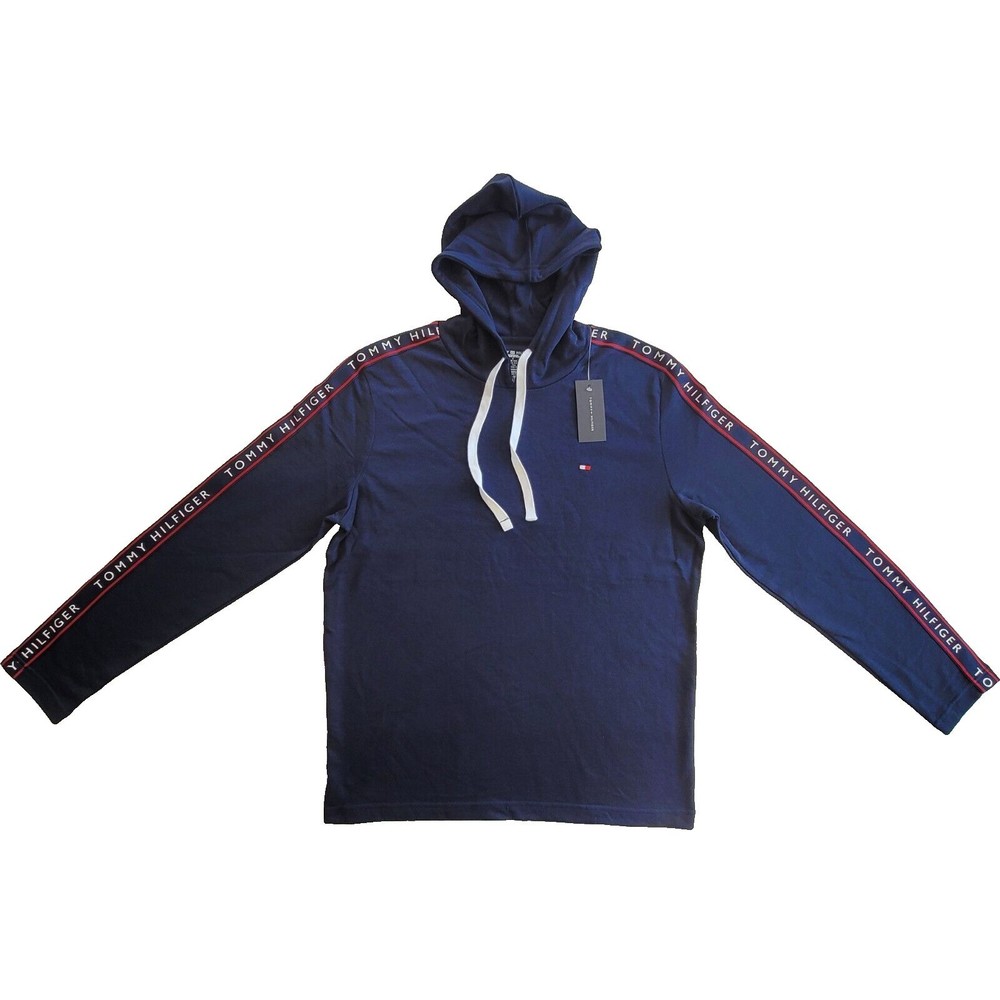 Tommy Hilfiger Men's French Terry Pullover Hoodie Medium Large Blue Lightweight